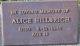 Alice Mary (Willett) Hillbrick Headstone
